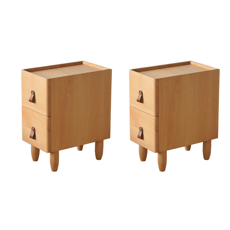 Solid Wood Bed Nightstand Classic Modern Bedside Cabinet for Bedroom