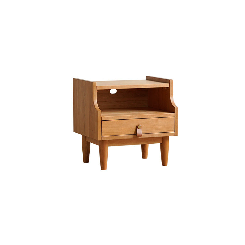 Solid Wood Bed Nightstand Classic Modern Bedside Cabinet for Bedroom