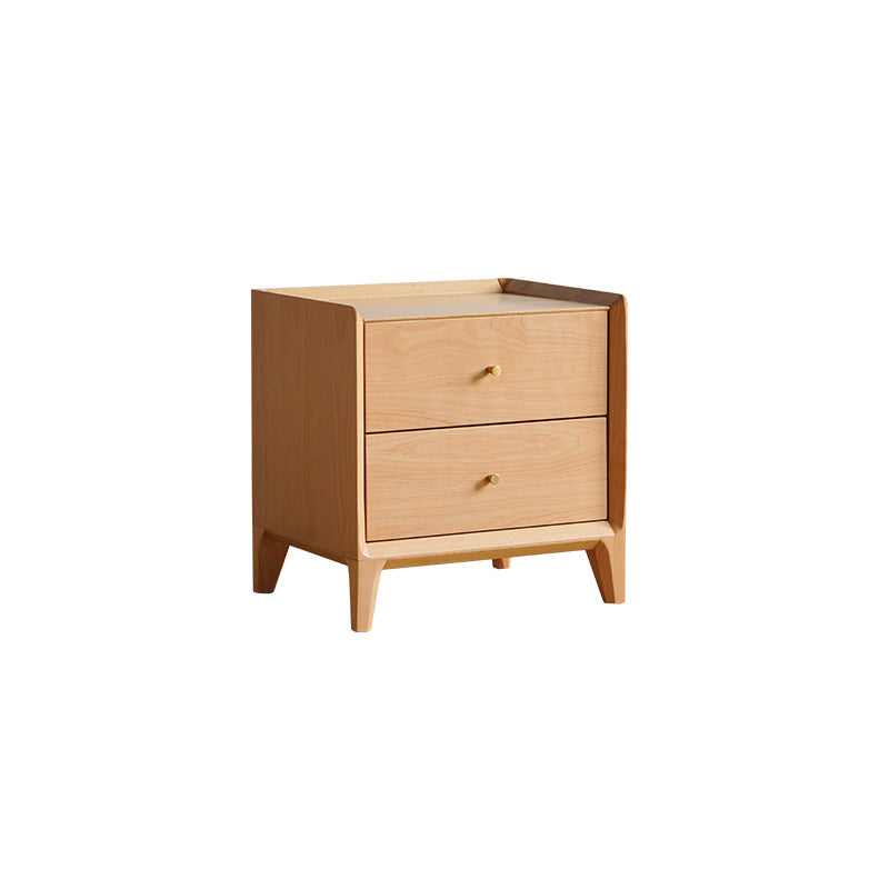 Solid Wood Bed Nightstand Classic Modern Bedside Cabinet for Bedroom