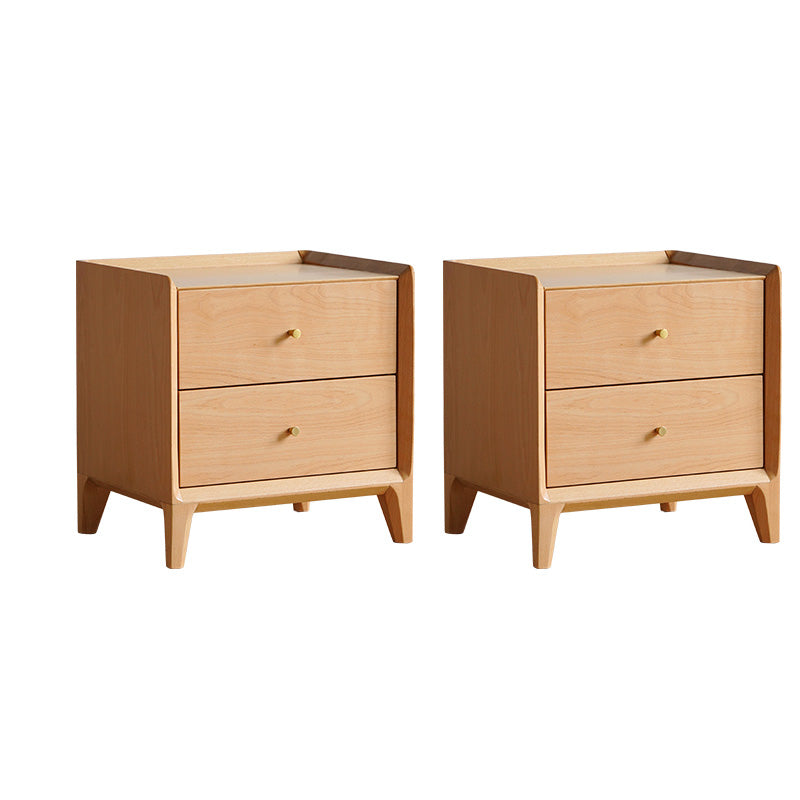 Solid Wood Bed Nightstand Classic Modern Bedside Cabinet for Bedroom