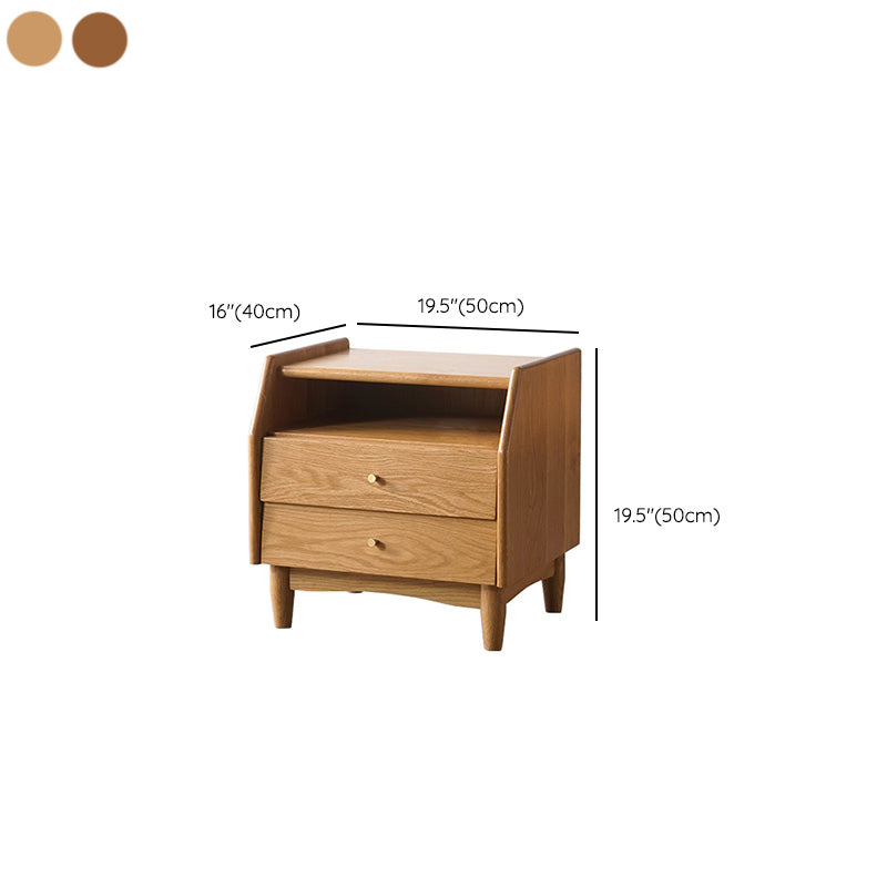 Solid Wood Bed Nightstand Classic Modern Bedside Cabinet for Bedroom