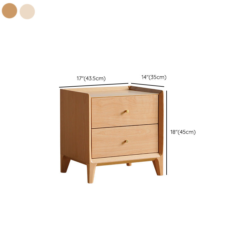 Solid Wood Bed Nightstand Classic Modern Bedside Cabinet for Bedroom