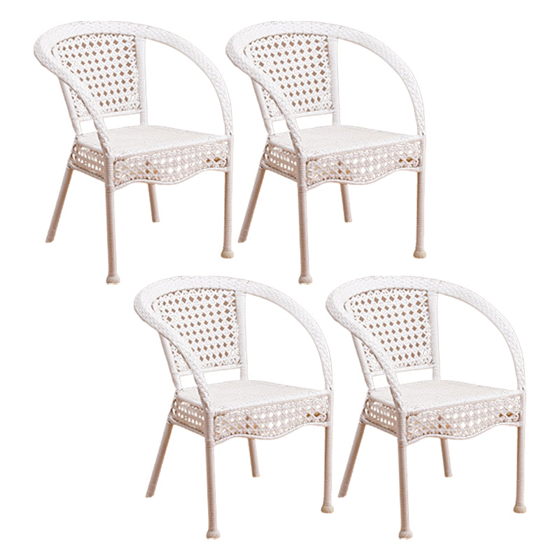 Tropical Outdoors Dining Chairs with Arms Stacking Dining Chairs