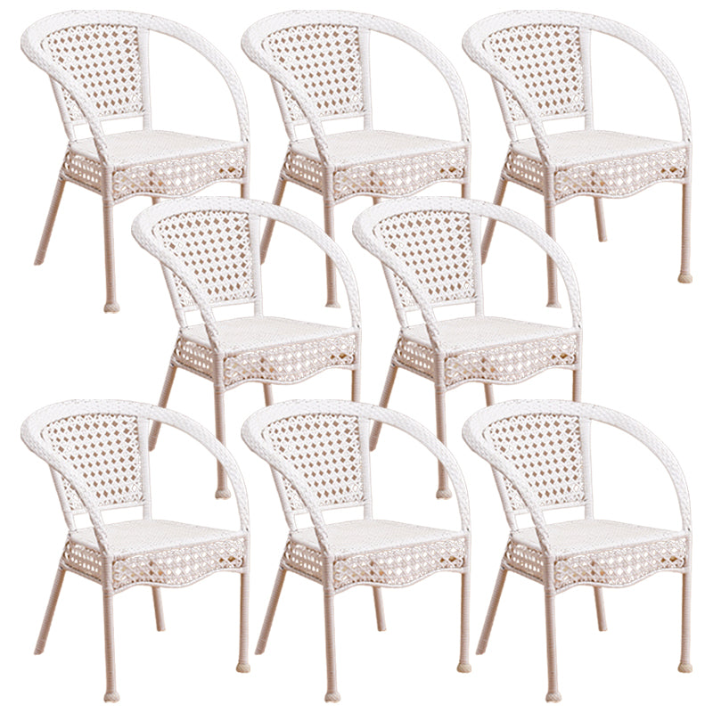 Tropical Outdoors Dining Chairs with Arms Stacking Dining Chairs