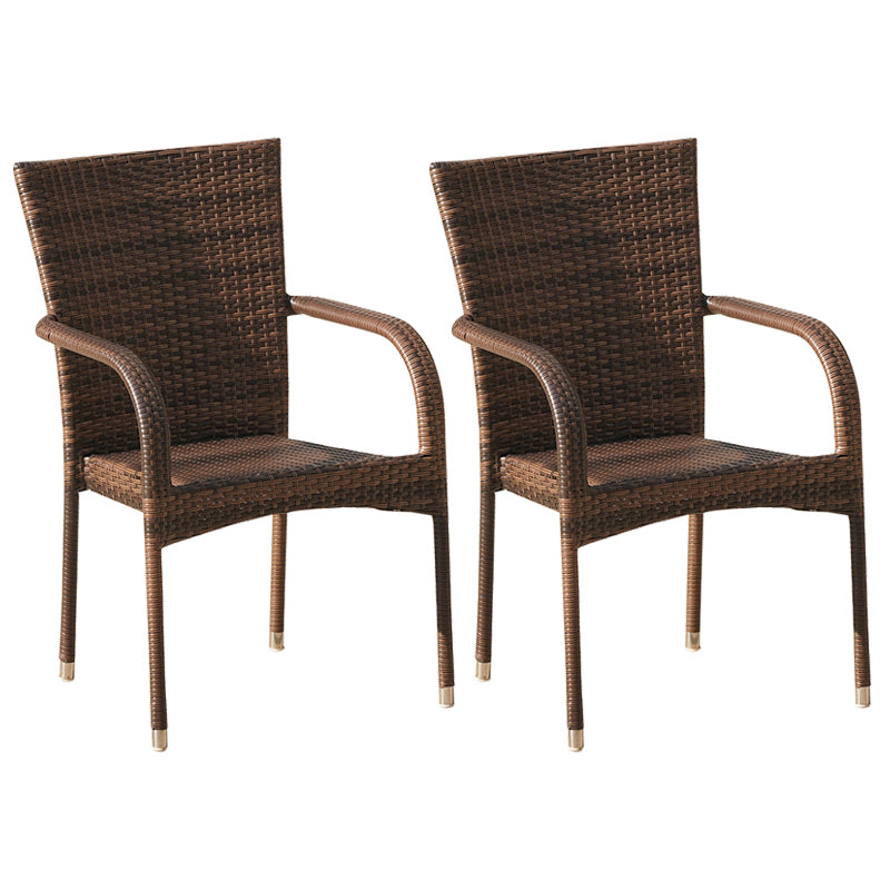 Tropical Outdoors Dining Chairs with Arms Stacking Dining Chairs