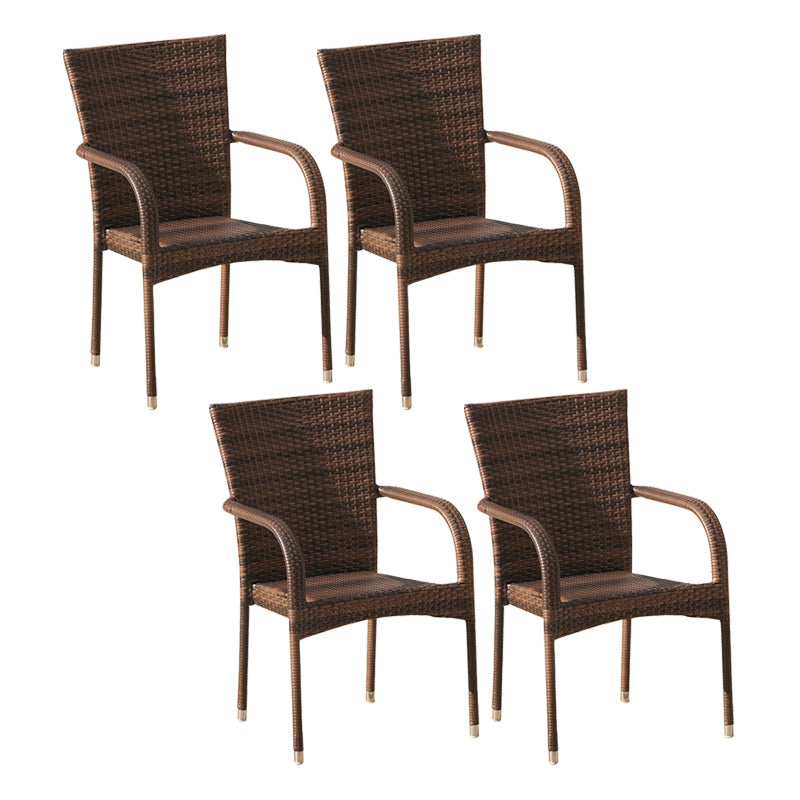 Tropical Outdoors Dining Chairs with Arms Stacking Dining Chairs