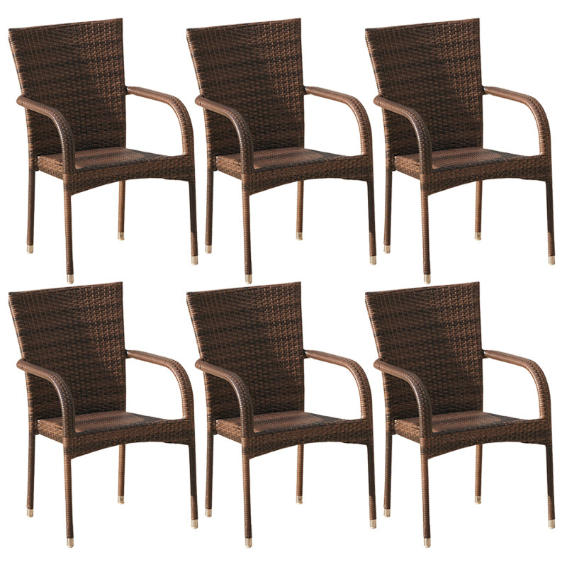 Tropical Outdoors Dining Chairs with Arms Stacking Dining Chairs