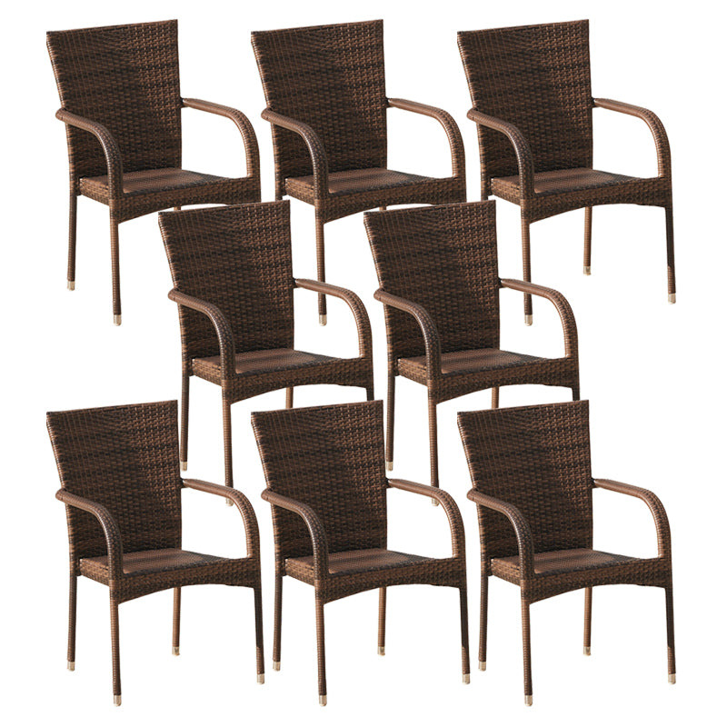 Tropical Outdoors Dining Chairs with Arms Stacking Dining Chairs