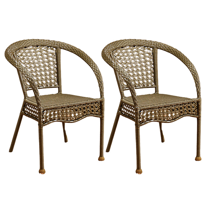 Tropical Outdoors Dining Chairs with Arms Stacking Dining Chairs