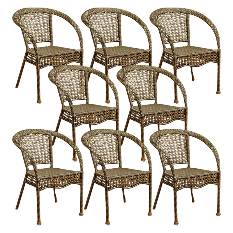Tropical Outdoors Dining Chairs with Arms Stacking Dining Chairs