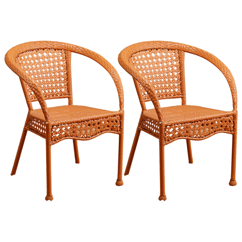 Tropical Outdoors Dining Chairs with Arms Stacking Dining Chairs