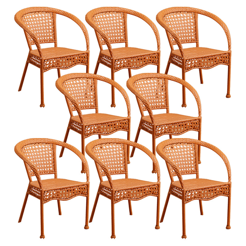 Tropical Outdoors Dining Chairs with Arms Stacking Dining Chairs