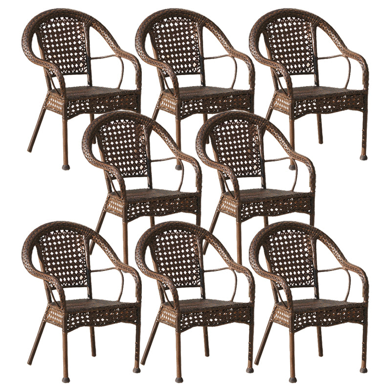 Tropical Outdoors Dining Chairs with Arms Stacking Dining Chairs