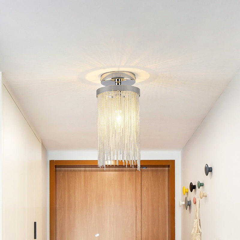 Fringa a cascata Small Flush Mount Modern Modern Alluminio 1 luci verde/oro/blu Luce soffitto semifulgo