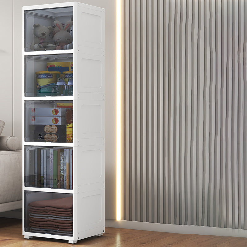 Contemporary Plastic Book Shelf with Closed Back Standard with Doors