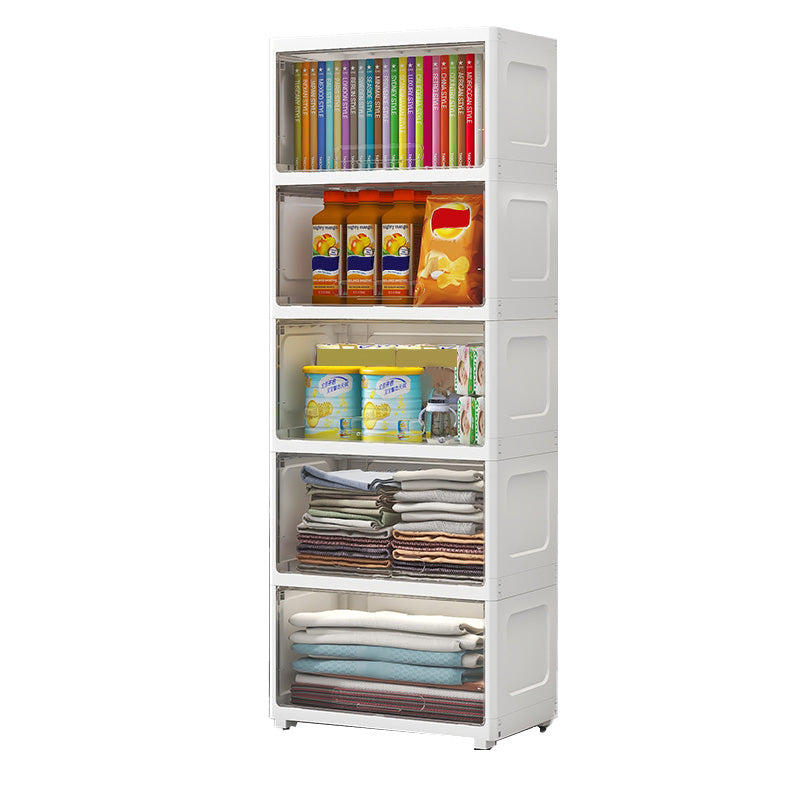 Contemporary Plastic Book Shelf with Closed Back Standard with Doors