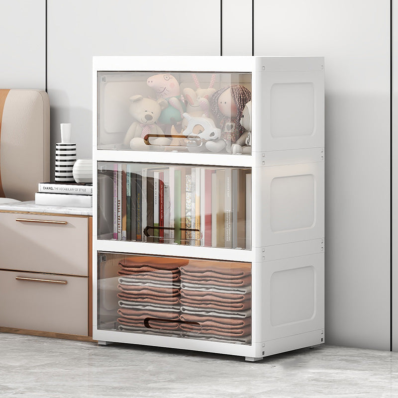 Contemporary Standard Kids Bookshelf in Plastic with Closed Back and Doors