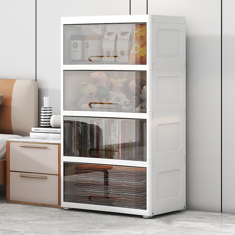 Contemporary Standard Kids Bookshelf in Plastic with Closed Back and Doors