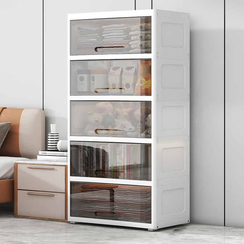 Contemporary Standard Kids Bookshelf in Plastic with Closed Back and Doors