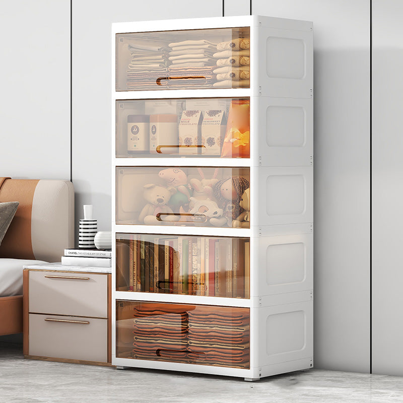 Contemporary Standard Kids Bookshelf in Plastic with Closed Back and Doors