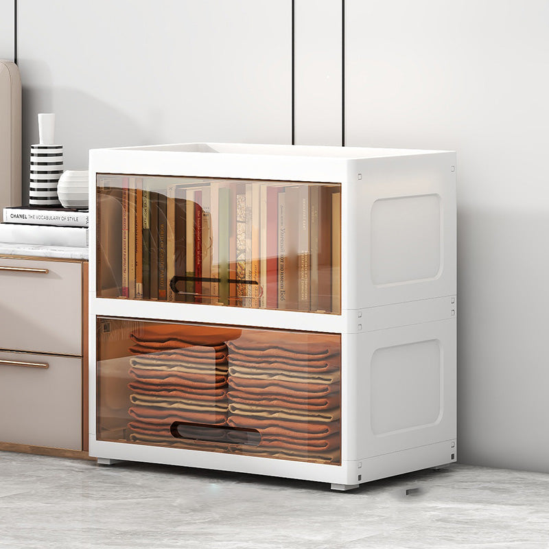 Contemporary Standard Kids Bookshelf in Plastic with Closed Back and Doors