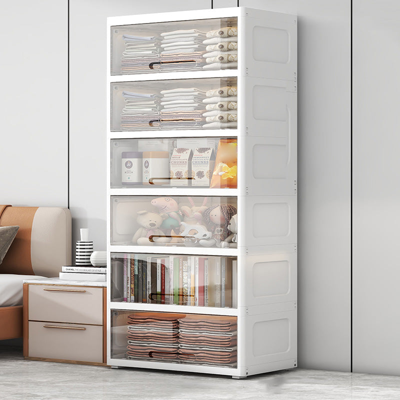 Contemporary Standard Kids Bookshelf in Plastic with Closed Back and Doors