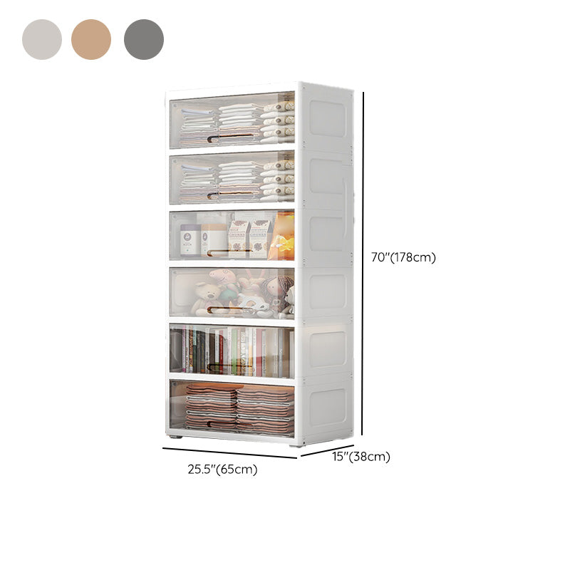 Contemporary Standard Kids Bookshelf in Plastic with Closed Back and Doors