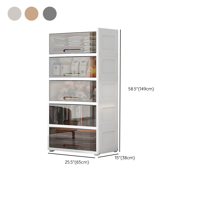 Contemporary Standard Kids Bookshelf in Plastic with Closed Back and Doors