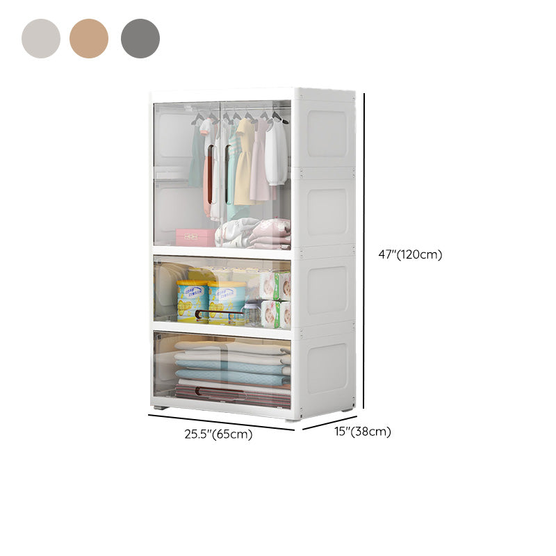 Contemporary Standard Kids Bookshelf in Plastic with Closed Back and Doors