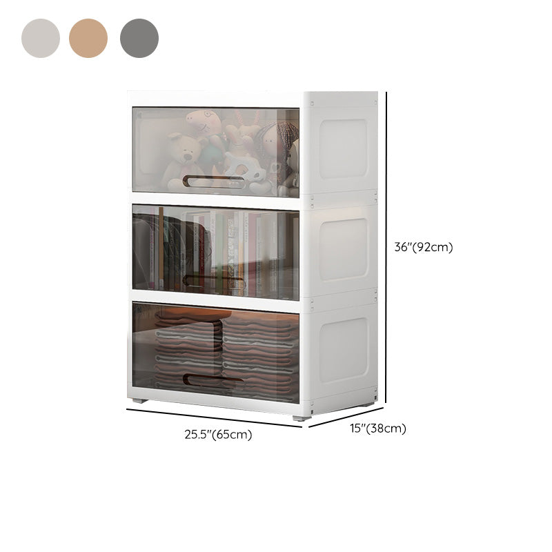 Contemporary Standard Kids Bookshelf in Plastic with Closed Back and Doors