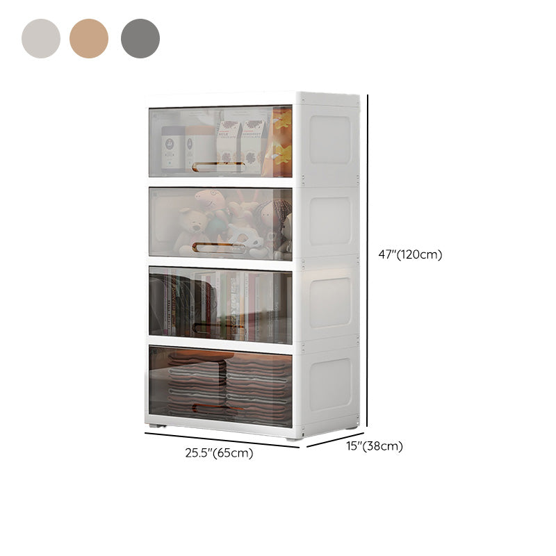 Contemporary Standard Kids Bookshelf in Plastic with Closed Back and Doors