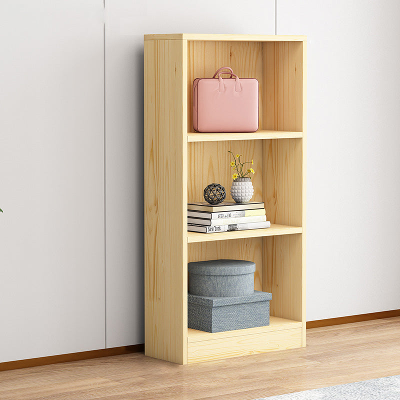 Scandinavian Solid Wood Cubby Storage Bookcase with Closed Back in Natural