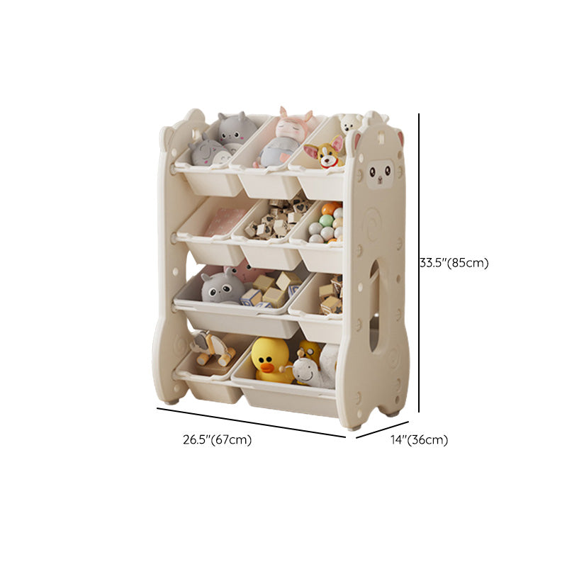 Contemporary Animals Plastic Toy Organizer Freestanding Closed Back Non-Skid