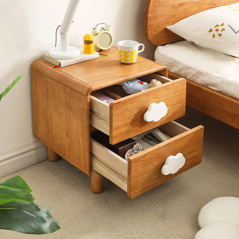 Modern No Theme Solid Wood Kids Bedside Table with and Drawers