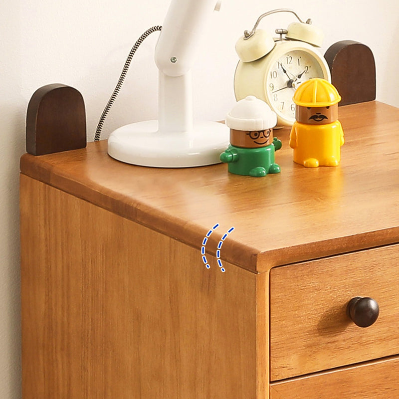 Rubberwood No Distressing Contemporary Kids Bedside Table with Cabinet and Drawer