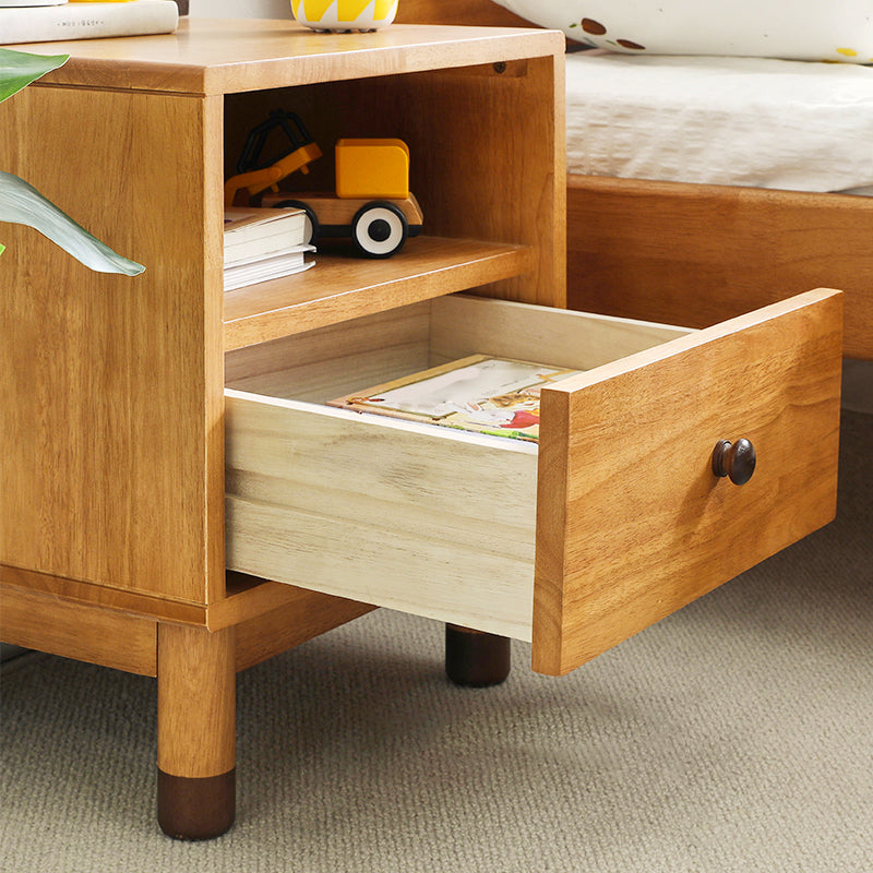 Solid Wood Lighting Not Included Kids Bedside Table with Drawers
