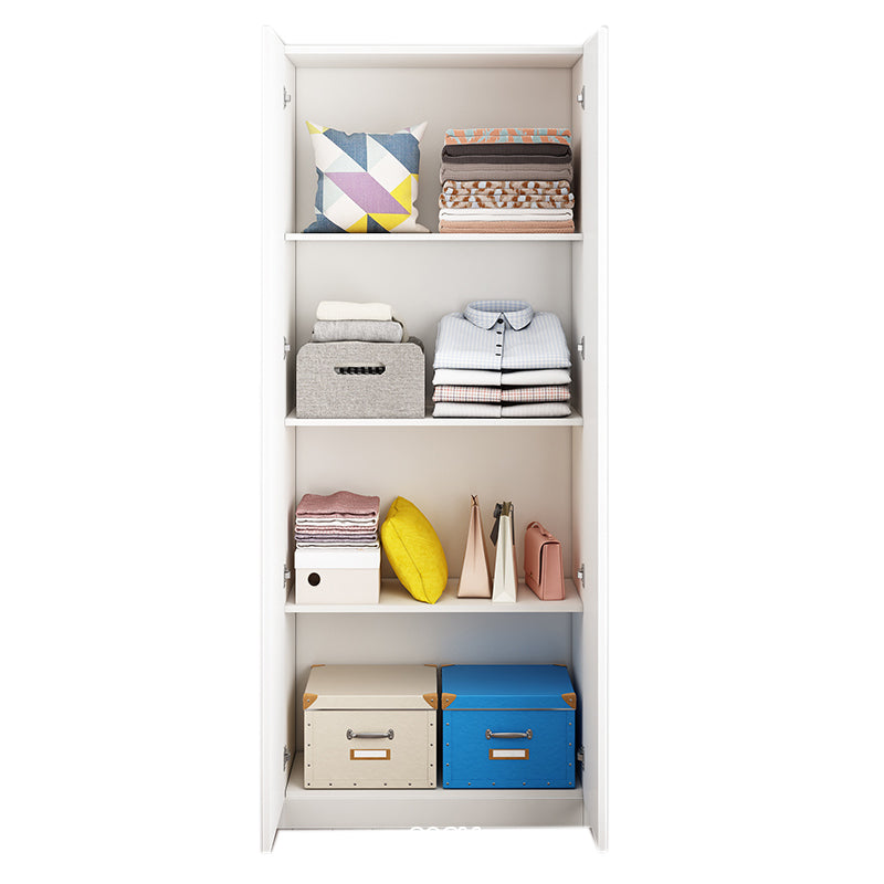 Manufactured Wood Kids Closet Contemporary White Armoire Cabinet