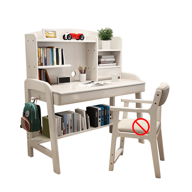 Writing Desk Adjustable Kids Desk with 2 Drawers and Shelves Kids Desk