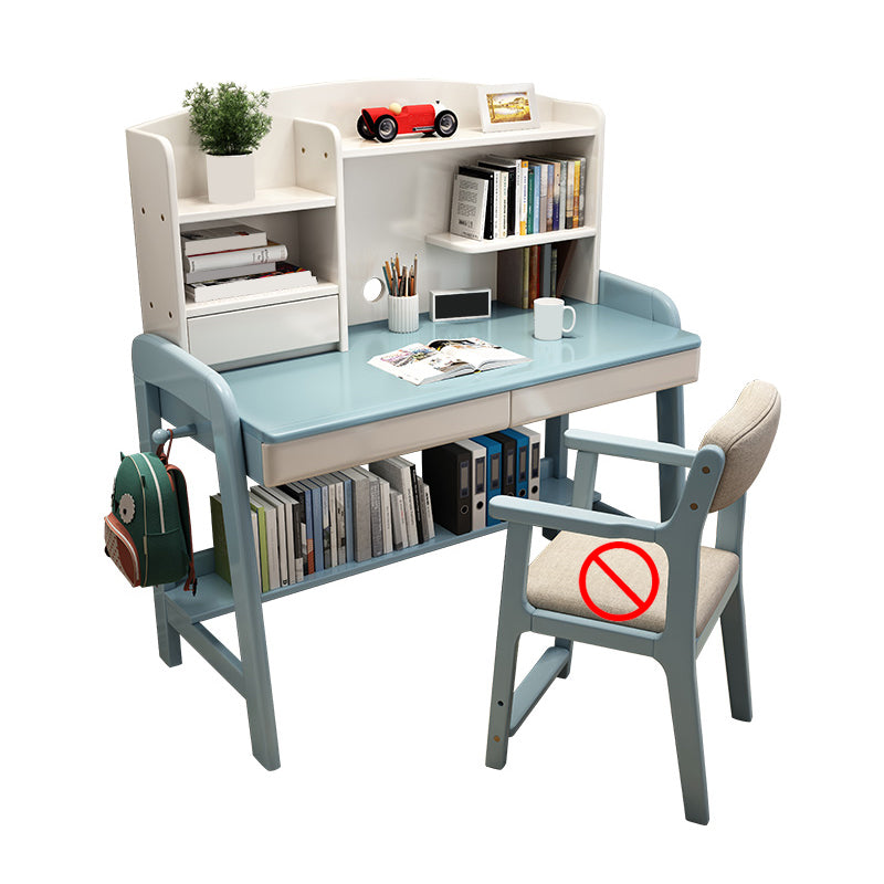 Writing Desk Adjustable Kids Desk with 2 Drawers and Shelves Kids Desk