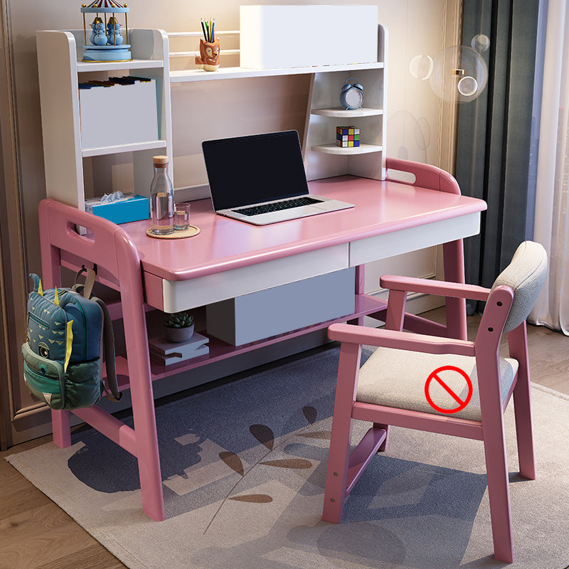 Adjustable Kids Desks and Chair Set with Hutch Child Desks Writing Desks