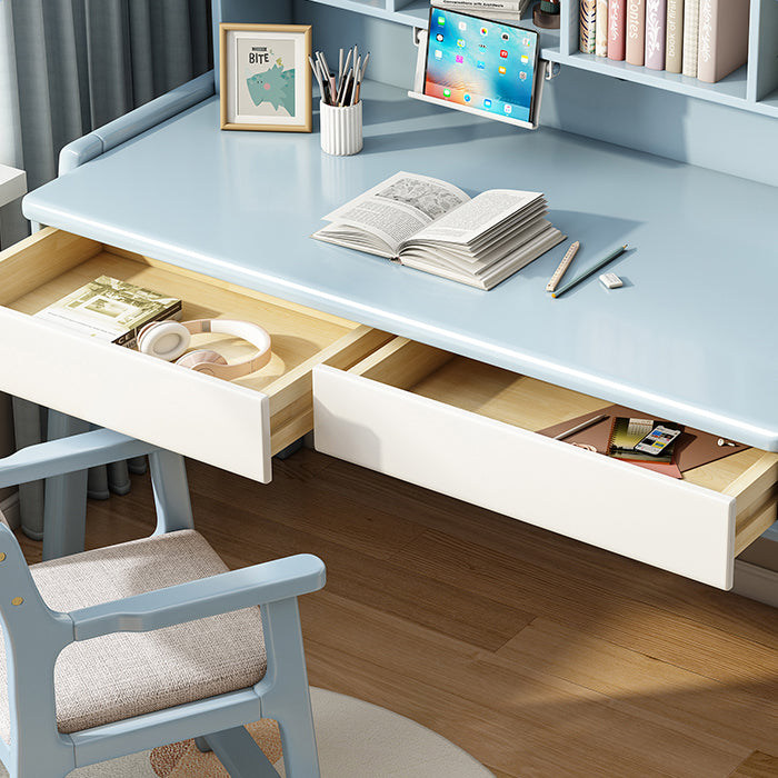Contemporary Rubberwood Writing Desk with Side Storage Hook Writing Desk