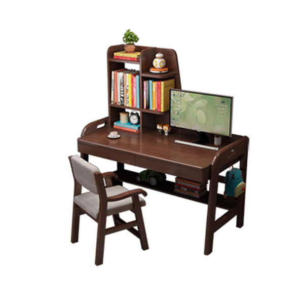 23.62" Width Kids Desks with with Bookshelf Solid Wood Child Desks Writing Desk