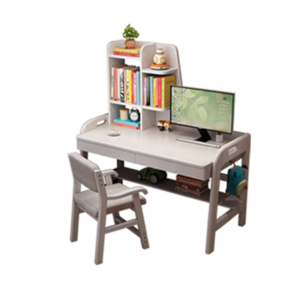 23.62" Width Kids Desks with with Bookshelf Solid Wood Child Desks Writing Desk