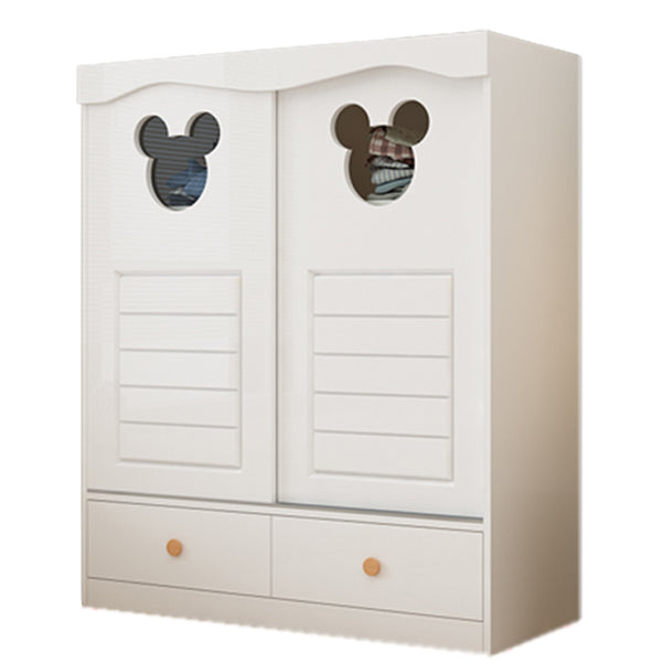 Contemporary Matte Kid's Wardrobe High Gloss Wooden Coat Locker