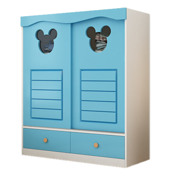 Contemporary Matte Kid's Wardrobe High Gloss Wooden Coat Locker