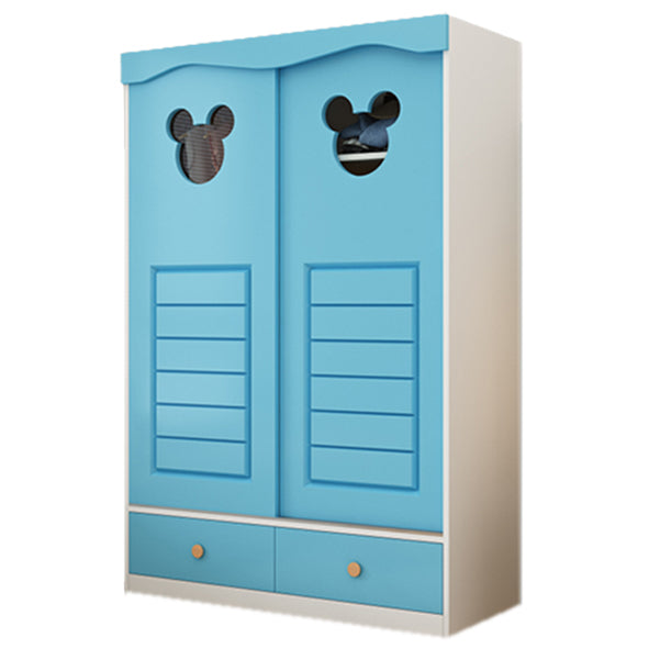 Contemporary Matte Kid's Wardrobe High Gloss Wooden Coat Locker