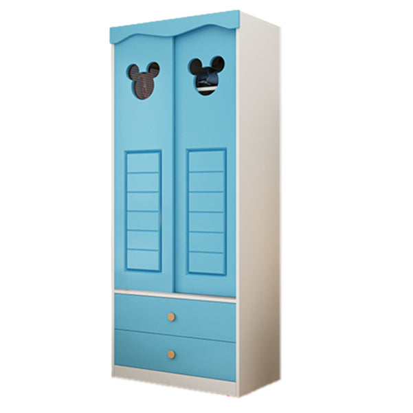 Contemporary Matte Kid's Wardrobe High Gloss Wooden Coat Locker