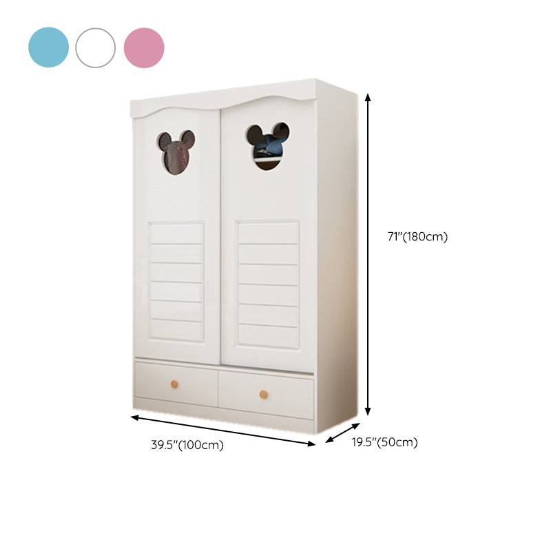 Contemporary Matte Kid's Wardrobe High Gloss Wooden Coat Locker