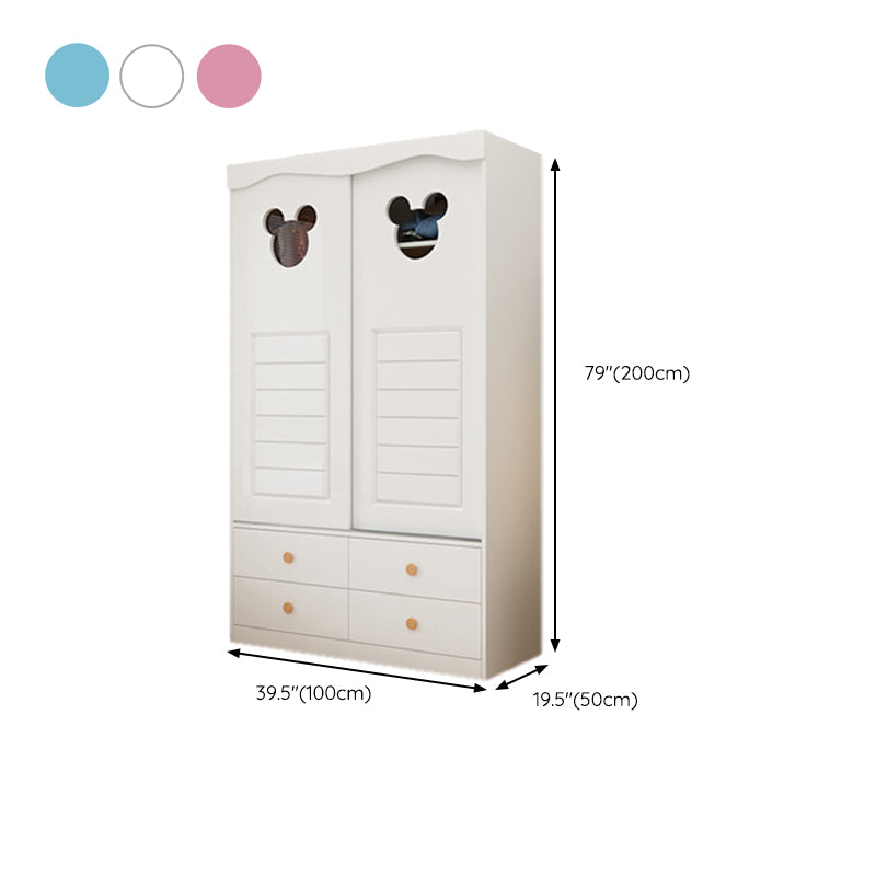 Contemporary Matte Kid's Wardrobe High Gloss Wooden Coat Locker