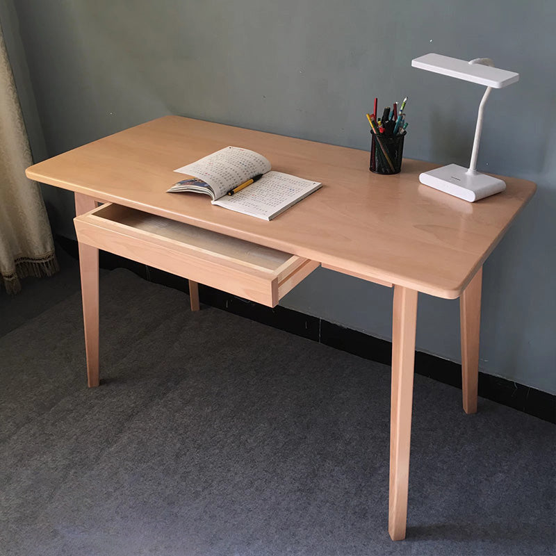 Light Wood Kids Desk Writing Desks with Drawer for Reading Room